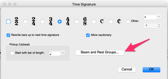 Time Signature dialog